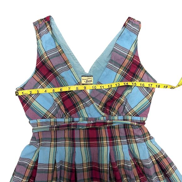 Vintage GH Bass Plaid Pleated Dress Size 12 - Picture 4 of 5